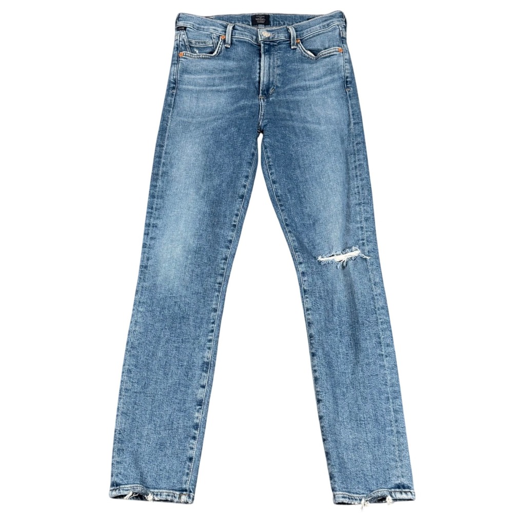 Citizens of Humanity 27 26X26 Rocket Crop‎ Midrise Skinny Jeans Distressed Denim